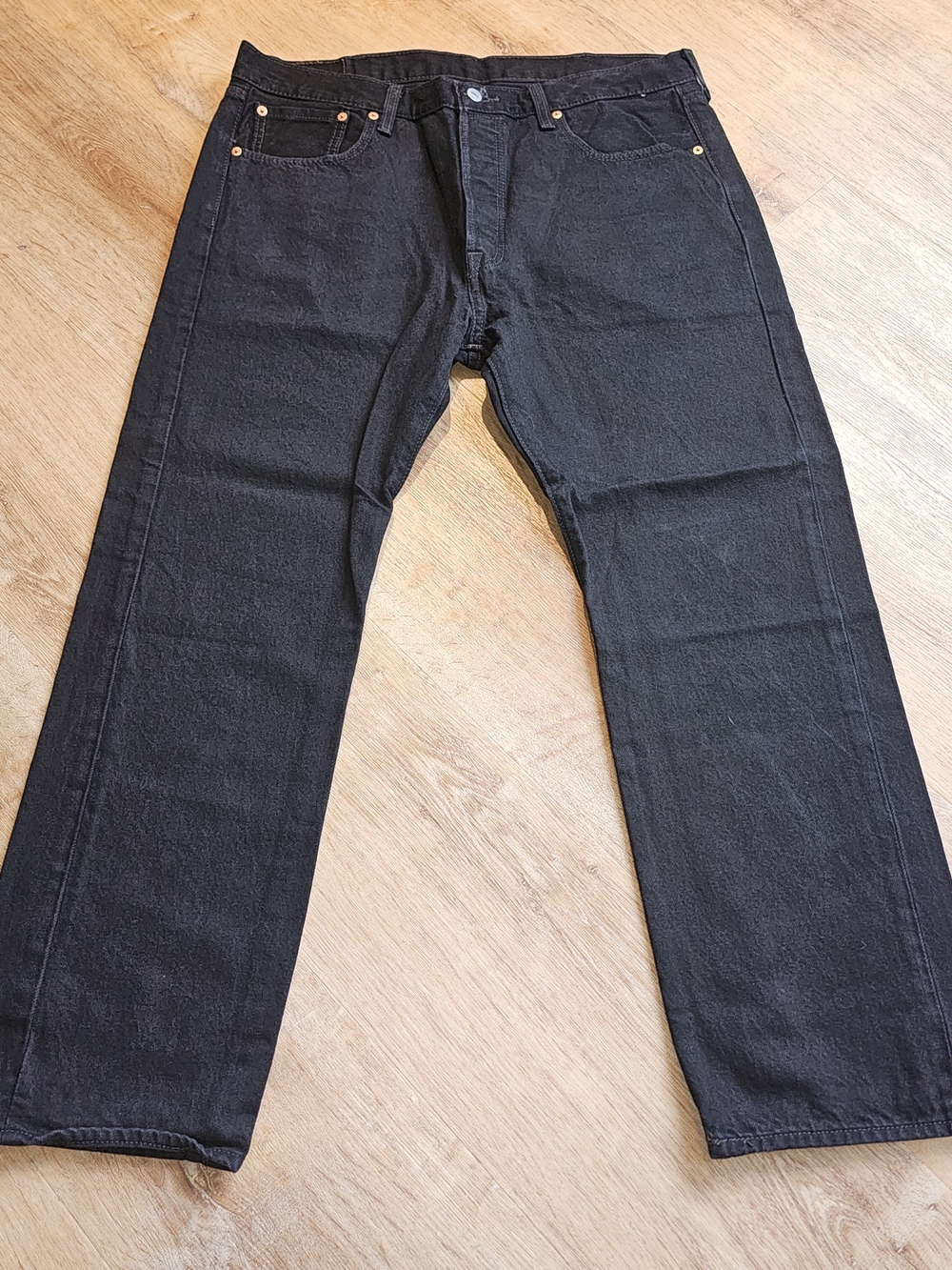 vintage Levi's 501 original fit black denim jeans 38x30 mens NWOT